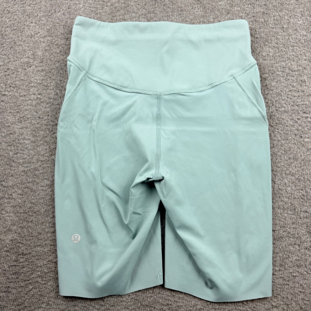 Lululemon‎ SenseKnit High Rise Running Shorts 8 Inch Green Size 4 LW7BQ9S